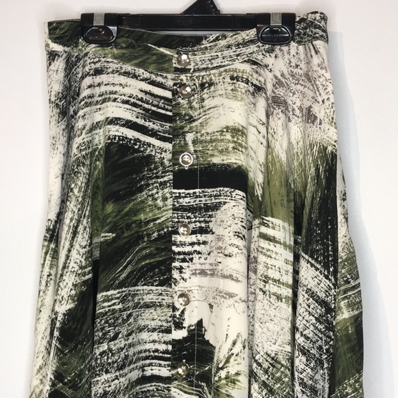 Lamarque Gaza palm buttons asymetric skirt - Picture 2 of 14